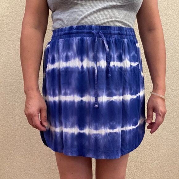 Merona Blue and White Tie Dye Mini Skirt - Picture 7 of 7